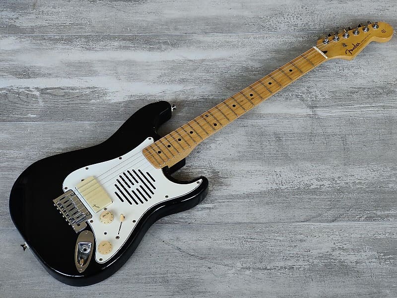 1990's Fender Japan ST-CHAMP Travel Stratocaster (Black) | Reverb