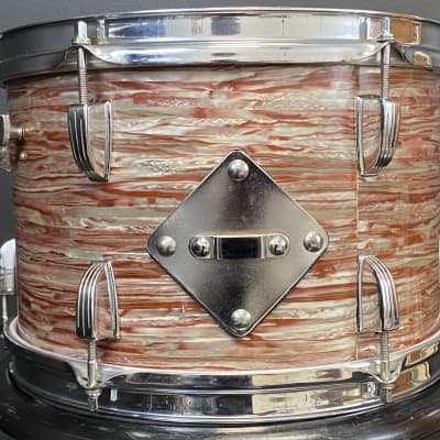 Ludwig 20/12/14/4x14" Downbeat Transition Badge Drum Set - Pink Oyster. Finest Known image 20