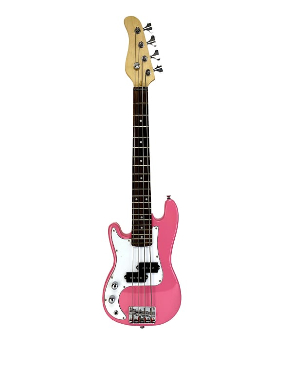 Zenison LEFT Handed YOUTH Electric BASS Guitar PINK 4 String 36" Kids Girls image 1