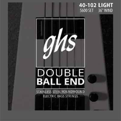 GHS - 5600 - Super Steels - Double Ball End Bass Guitar String Set - Light - .040-.102