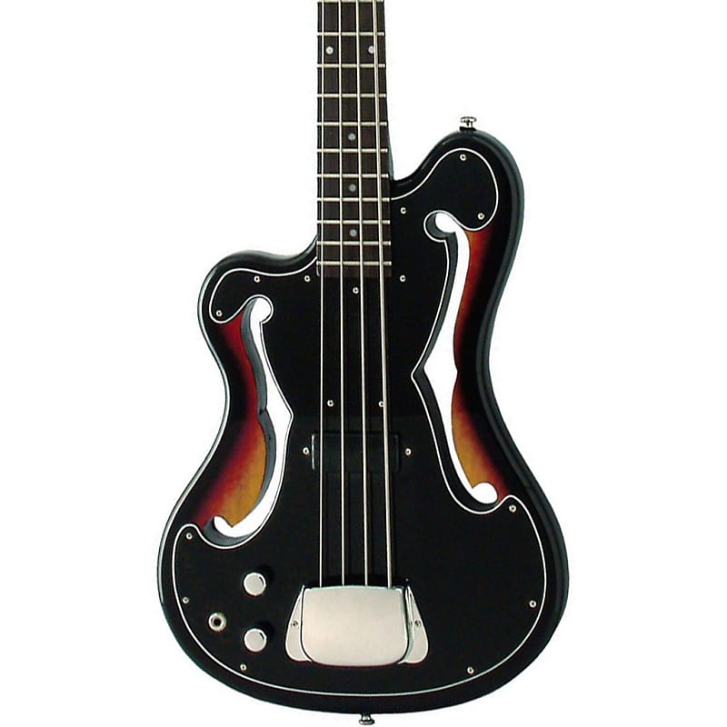 Eastwood Guitars EEB-1 LEFTY - Sunburst - Left Handed Electric Bass Guitar - Ampeg AEB "Scroll Bass" image 1