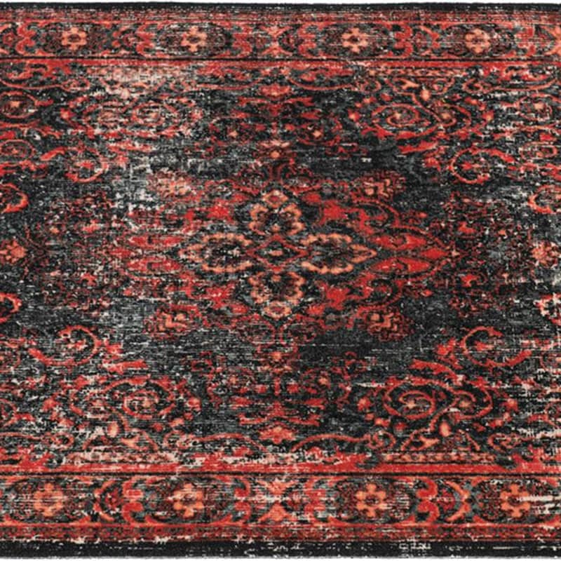 Vintage Persian Style Stage Mat - Black Red 6' x 5.25' HL00428636