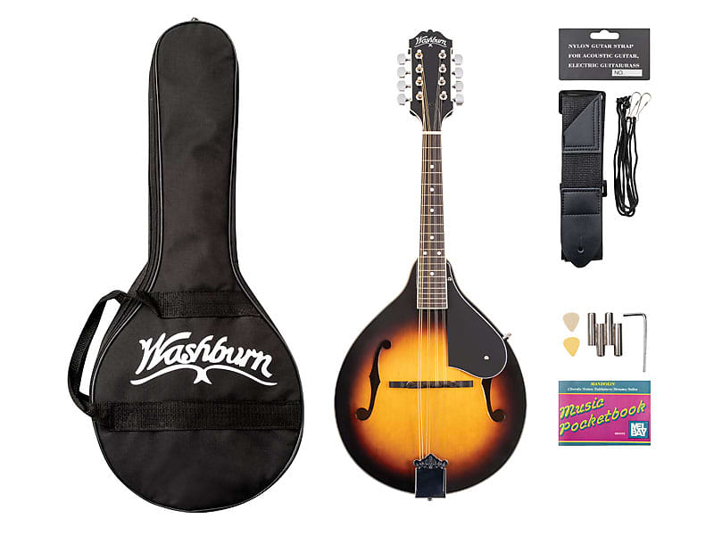 Washburn M1K Americana Series A-Style Mandolin Kit w/Gig Bag, Pitch Pipe, Strap, Picks, & Booklet  image 1