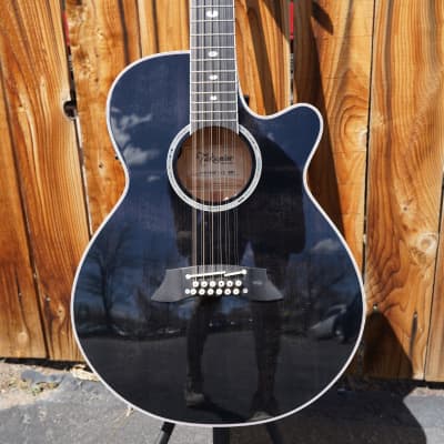 Takamine TSP158C-12 SBL - See Thru Black Gloss  12-String Acoustic Electric Guitar w/ Case image 4
