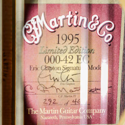 Martin 000-42EC Eric Clapton Acoustic Guitar, 1995, #292 of 461 image 12