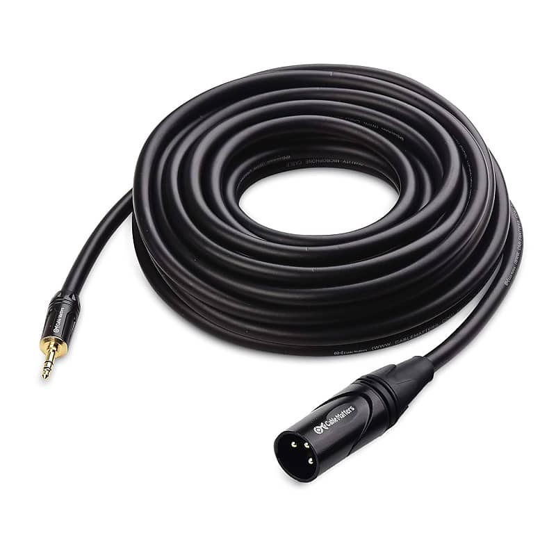 tisino 3.5mm to XLR Cable Unbalanced Mini Jack 1/8 inch to XLR Male Adapter  Microphone Cord - 1.6ft/50cm