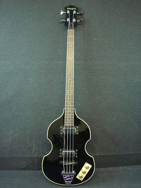Douglas Violin Black Finish Bass Guitar W Case