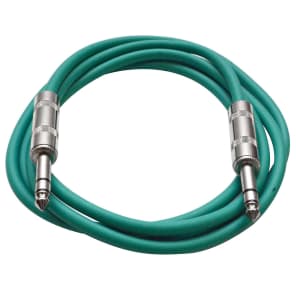 Seismic Audio SATRX-6GREEN 1/4" TRS Patch Cable - 6'