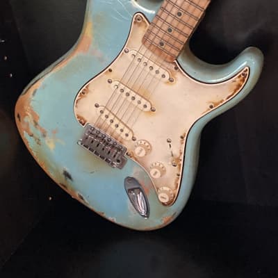 Fender Custom Blue Relic by East Gloves Customs Stratocaster 2006 Blue relic image 8