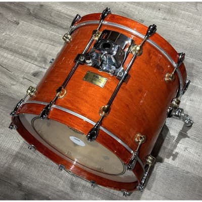 Used Mapex Orion Classic 4pc Drum Set Transparent Red Amber w/Maple Deluxe Snare image 2