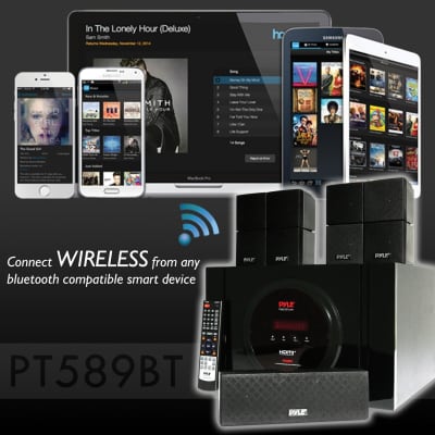 Pyle 5.1 Channel Bluetooth Receiver & Surround Sound Speaker System - PT589BT image 3