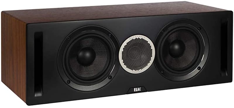 ELAC Debut Reference 5.25&quot; Center Speaker, Black Baffle, Walnut Cabinet  			