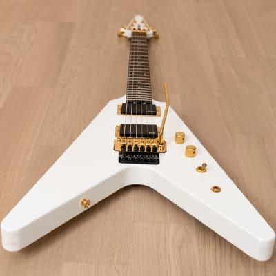 Fernandes BSV-155 Flying V Electric Guitar White w/ EMG 81 Pickups, Japan, Magnum  44 | Reverb