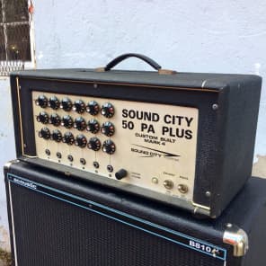 Sound City PA-50 c 1969 all tube british amplifier bass guitar Dallas arbiter UK laney Simms-watts image 2
