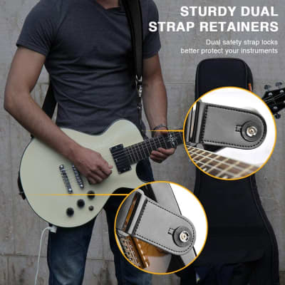 LEKATO 3D Sponge Filling Guitar Bass Strap 3.5 Wide Neoprene Pad