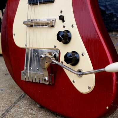 MURPH SQUIRE ii-T 1965 Aged Candy Apple Red. Offset Guitar Styled after Jaguar and Strat. ULTRA RARE image 9