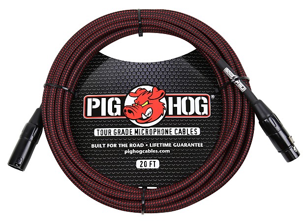 Pig Hog PHM20BRD Woven XLR Mic Cable - 20' image 1