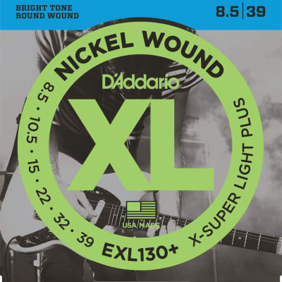 D'Addario EXL130+ Nickel Wound Guitar Strings, Extra-Super Light Plus, 8.5-39 image 1