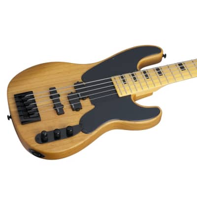Schecter Model-T Session-5 String Bass Maple Fretboard, Aged Natural Satin image 7