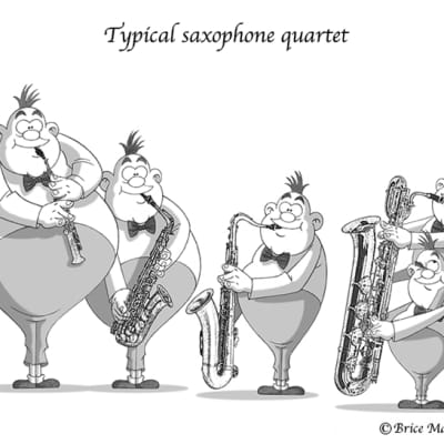 2 boxes of Baritone saxophone Marca Superior reeds 4 + humor drawing print image 3