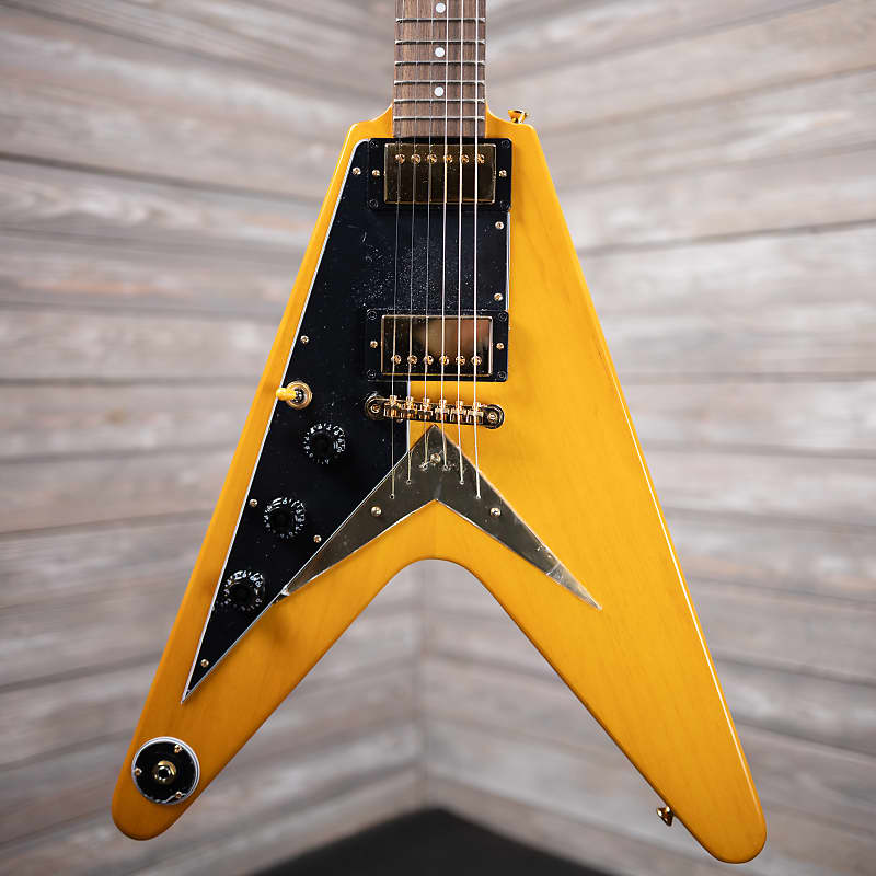 【美品】バーストバッカー3搭載！Epiphone Flying V Korina Epiphone 1958 Korina Flying V (SN: 23101521390)