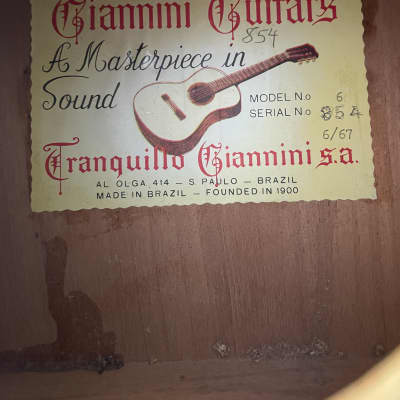 1967 Giannini Model # 6  classical guitar - Natural image 8