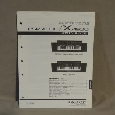 Yamaha Portatone PSR-4500 / X4500 Service Manual [Three Wave Music]