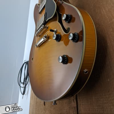 Eastman T486-GB Semi Hollow Thinline Electric Guitar Goldburst Finish image 7