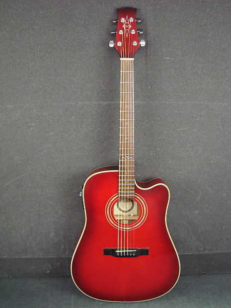 Alvarez Fusion Series 5083N TRS Acoustic Electric Guitar Flame Maple Top Red
