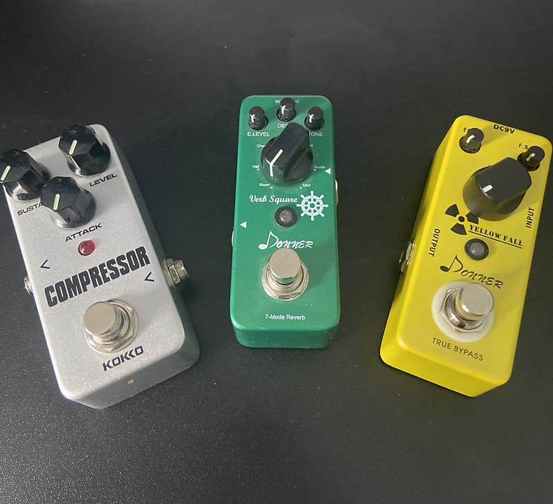 Pedals Lot Donner Reverb+Delay, KOKO Compressor Great for Reverb