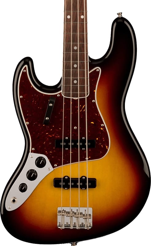 Fender American Vintage II 1966 Jazz Electric Bass Left-Hand, Rosewood Fingerboard, 3-Color Sunburst image 1