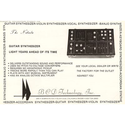 1978 BCD Technology Inc The Nebula Analog Guitar Vocal Brass Synthesizer Super Rare Octave Mulitplier Synth Module image 22