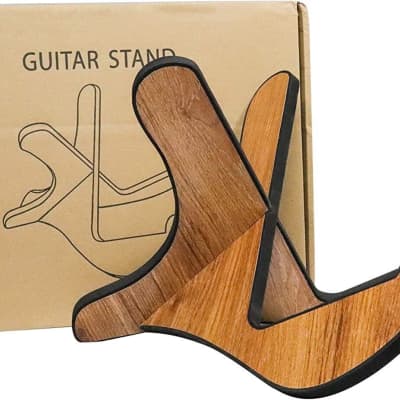 Wooden Portable Guitar Stand. Non-Slip Edges, For Guitar, Ukulele, Bass, Classic image 2