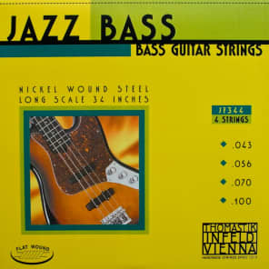 Thomastik-Infeld	JF344 Jazz Flat Wound Nickel Roundcore Bass Strings - Medium (.56 - .100)