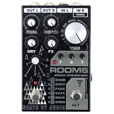 Death by Audio ROOMS Stereo Multi-Function Digital Reverb Guitar Effect Pedal for sale