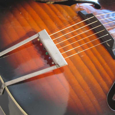 Harmony Monterey Archtop Acoustic Guitar All Original USA Circa-1959-Red Black Sunburst image 22