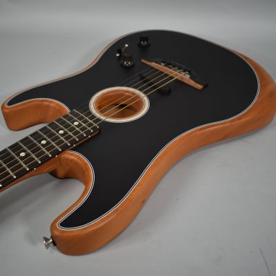 2021 Fender Acoustasonic Stratocaster Black Finish Acoustic Electric w/Bag image 7