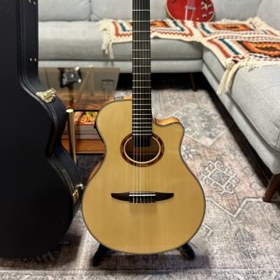 Yamaha NTX900FM Flamed Maple Classical Cutaway with Electronics 2010s - Natural image 5