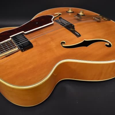 c. 1950s Epiphone DeLuxe "Emperor" Natural Finish Archtop w/OHSC image 9