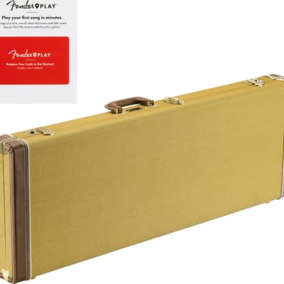 Fender Classic Series Strat/Tele Wood Hard Case, Tweed w/ Fender Play Card