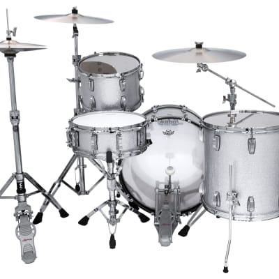Ludwig *Pre-Order* Classic Maple Silver Sparkle Downbeat Drums 14x20_8x12_14x14 | Made in the USA | Authorized Dealer image 3