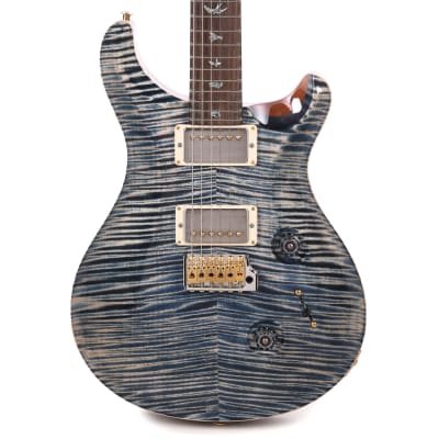 PRS Wood Library Custom 24 Fat Back 10-Top Flame Faded Whale Blue w/Brazilian Rosewood Fingerboard (Serial #0379758) image 1