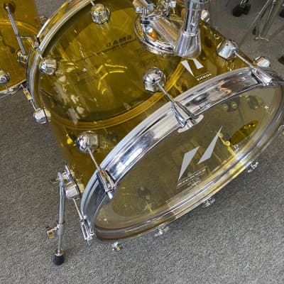 Zickos Late Model Yellow Acrylic Drum Set 22/16/12/10 - Rare image 2