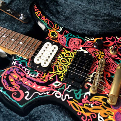 🌺Fernandes Hide guitar🌺Burny Mockingbird MG X 70 120 280 psychedelic  paisley Snake Rose