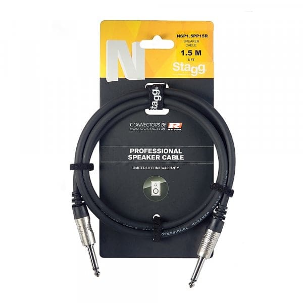 Stagg NSP1-5PP15R Speaker cable- jack/jack (m/m)- 1.5 m (5') image 1