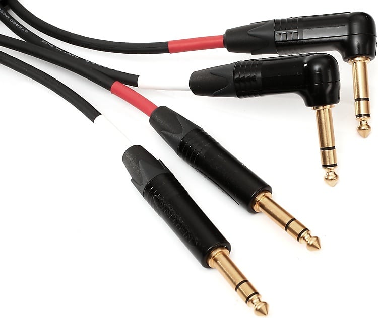 Mogami Gold Keyboard SB Balanced Stereo Cable - Dual TRS Male to Dual Right Angle TRS Male - 10 foot image 1