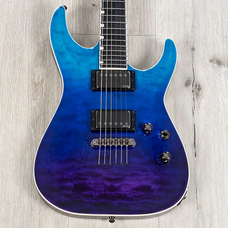 ESP E-II Horizon NT-II Guitar, Quilted Maple, EMG 57 / 66, Blue-Purple Gradation image 1
