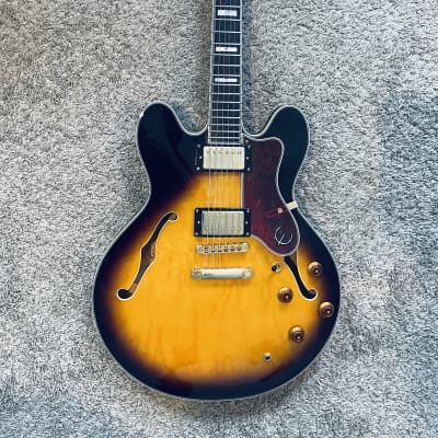 Left Handed Epiphone Sheraton II - Burst | Reverb