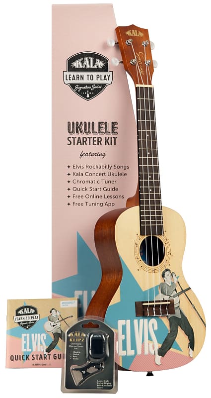 KALA KALA-LTP-C-ERB - Kala Learn To Play Elvis Rockabilly, Concert Ukulele Starter Kit image 1