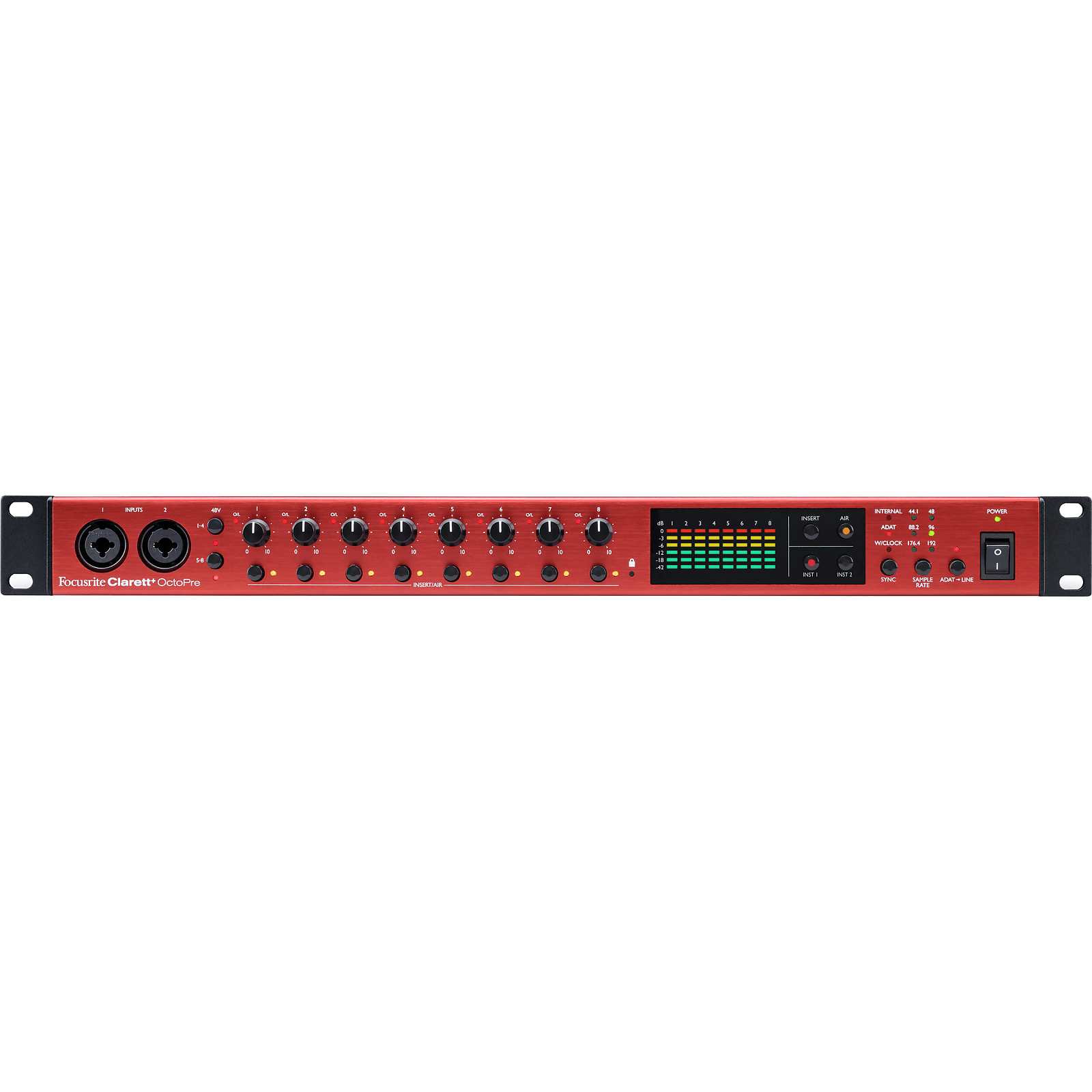 Focusrite Clarett+ OctoPre 8-Channel Microphone Preamp with | Reverb